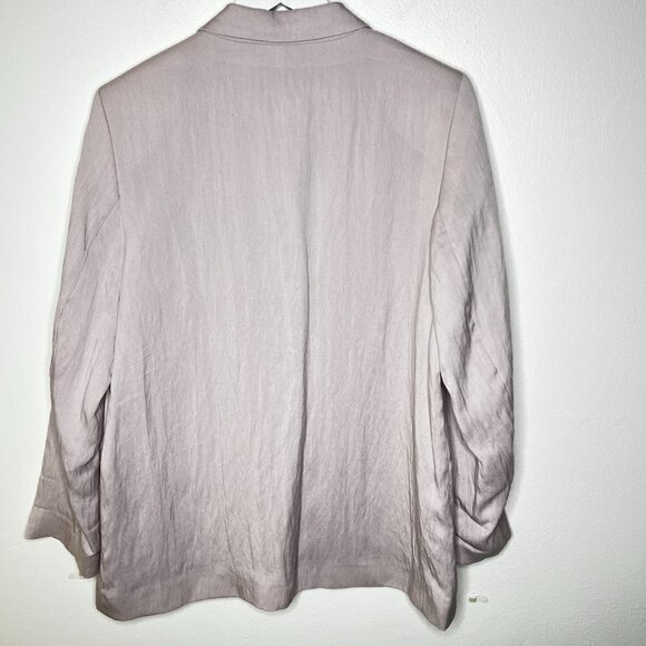 H&M Womens Blazer Coat Soft Light Tencel/Lyocell 2 Faux Pockets Lavender NWT - Picture 6 of 9